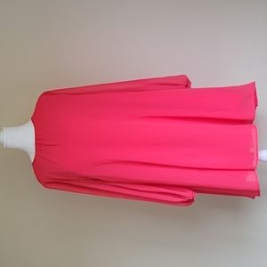 Eva Mendes New York & Company Blouson Sleeve Pink Shirt Dress. Size 10.